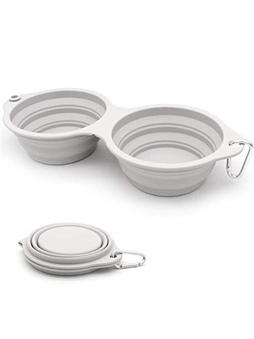 Collapsible Dog Bowls Integrated Molding Dog Double Bowl No Plastic Rim 2 in 1